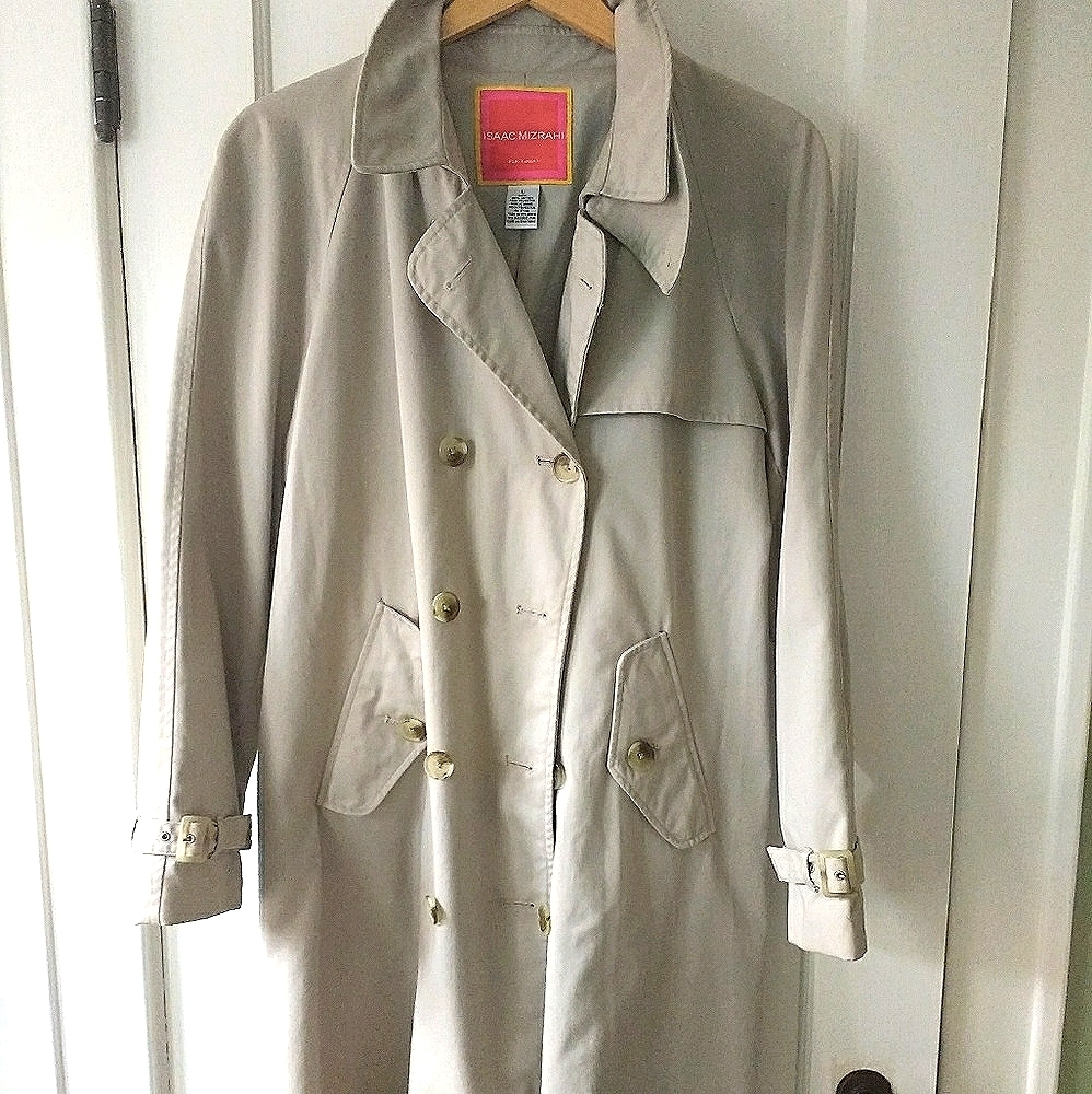 Isaac Mizrahi Tan Full Length Trench C…